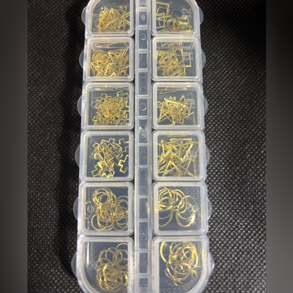 Gold Nail Art Decoration Set